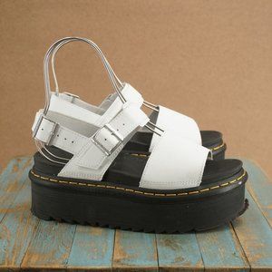 Dr Martens Womens Voss Quad Platform Sandals White Leather Size 8